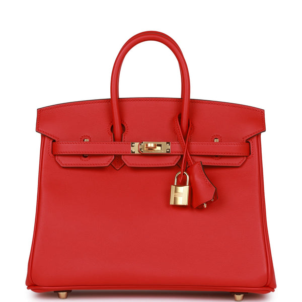 Hermes Vermillion Lipstick Red 25cm Swift Gold Hardware Jewel Birkin Bag