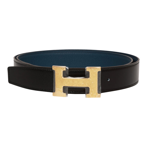 Hermès Hermes Black Constance Leather Belt Golden Metal Pony-style calfskin  ref.615242 - Joli Closet