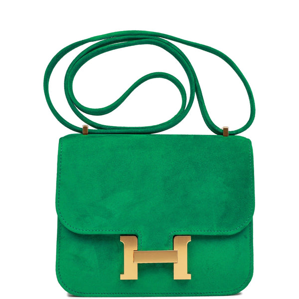 Hermès Constance 18 Paprika Doblis Suede with Gold Hardware - 2021, Z