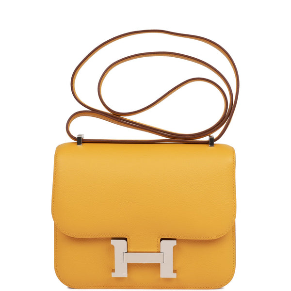 Hermes Constance 18 Jaune Ambre (Amber Yellow) Gold Plated Hardware C Stamp
