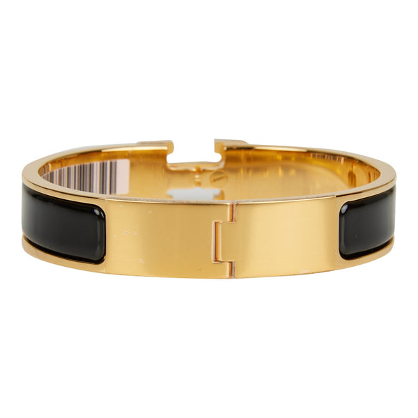 Hermes Marron Glace Clic Clac H Narrow Enamel Bracelet PM RGHW – Madison  Avenue Couture