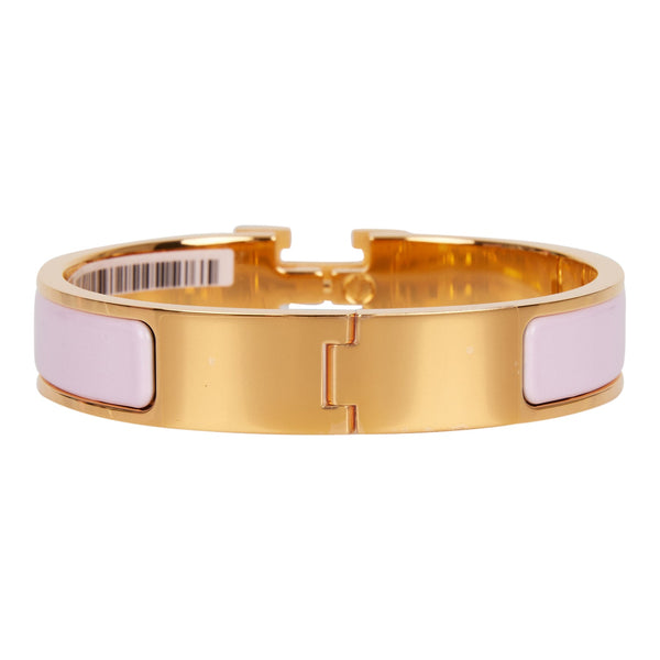 Hermes Rose Dragee Clic Clac H Narrow Enamel Bracelet PM GHW – Madison  Avenue Couture