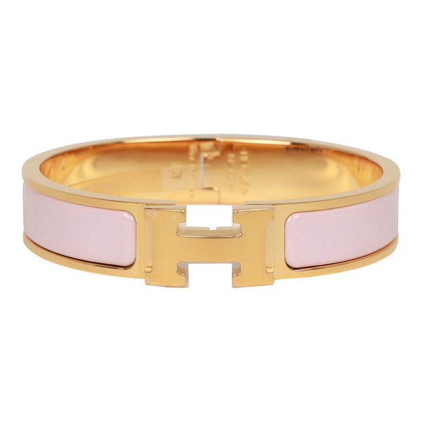 Hermes Rose Gold and Black Clic H Bracelet size PM — LSC INC