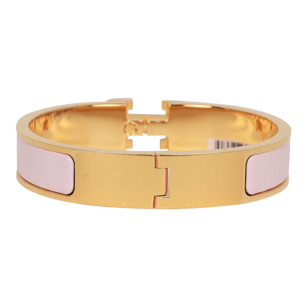 Hermes Black Wide Enamel Bracelet GM Rose Gold Hardware – Madison Avenue  Couture