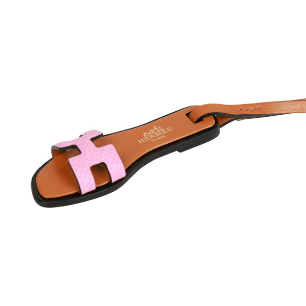 Hermes Oran nano sandal rose confetti bag charm