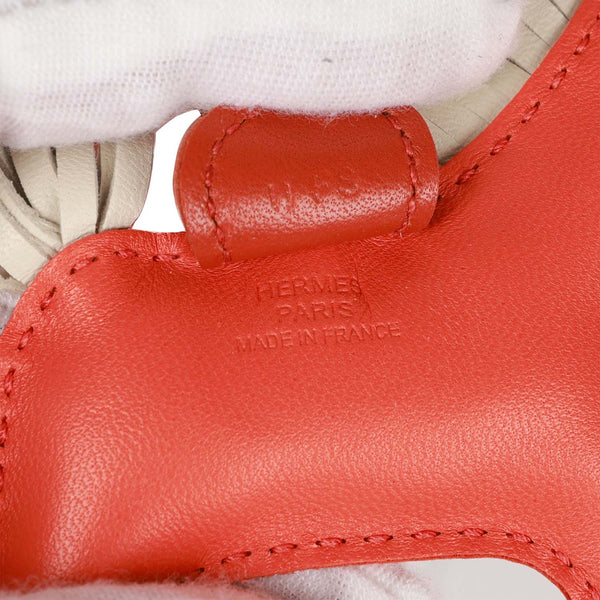 Hermes Orange/Celeste/Colvert Leather Rodeo Grigri Bag Charm GM Hermes