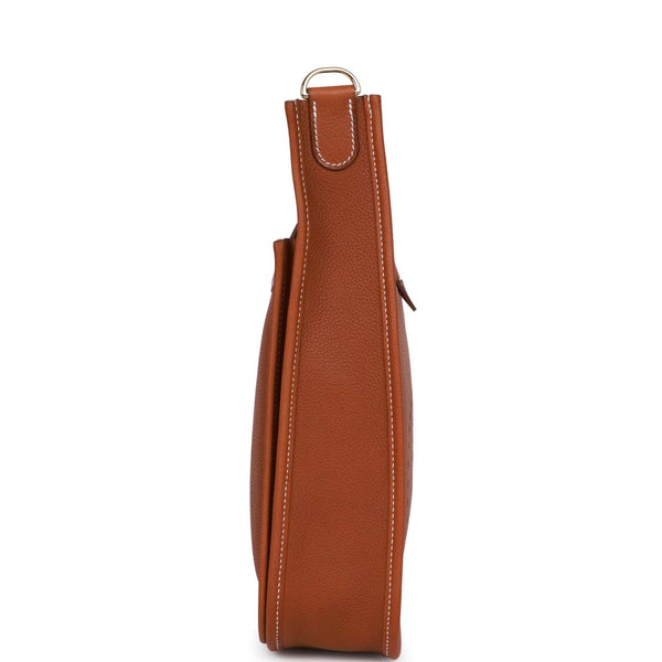 Hermes 2002 Fauve Barenia Leather EVELYNE PM Shoulder Bag GHW
