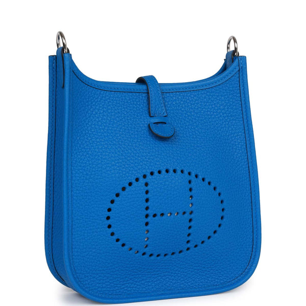 Hermes Evelyne TPM Bag Bleu Orage / Bleu Brume Clemence Palladium