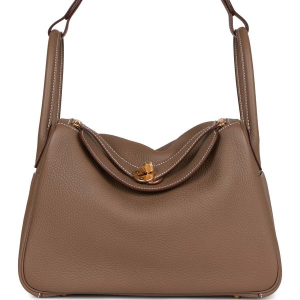 HERMES Taurillon Clemence Lindy 30 Gold 141844