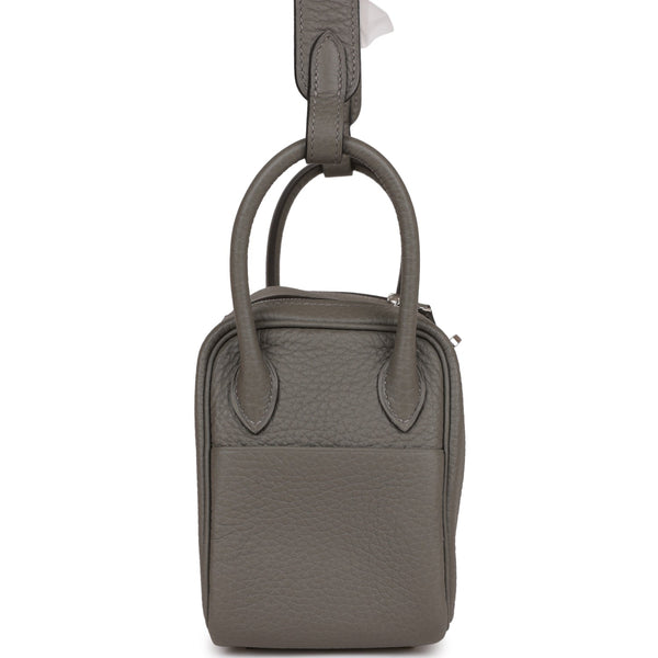 Hermes Lindy 45 Bag Gris Tourterelle Clemence Leather with Palladium H –  Mightychic