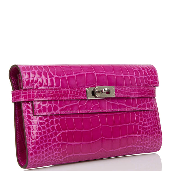 Pre-owned Hermes Kelly Wallet To Go Rose Scheherazade Shiny Alligator –  Madison Avenue Couture