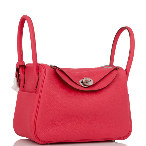 Hermes Lindy 26 Bag Rose Extreme Clemence Palladium Hardware – Mightychic