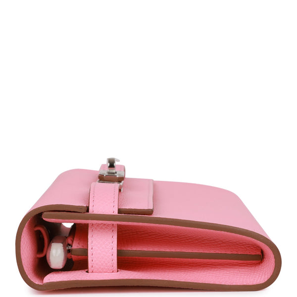 Hermès Clic 16 Wallet In Rose Extreme Epsom Leather With Palladium Hardware  in Pink