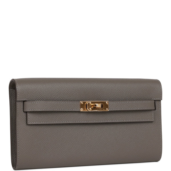 Hermes Kelly Wallet To Go Gris Meyer Epsom Gold Hardware – Madison Avenue  Couture