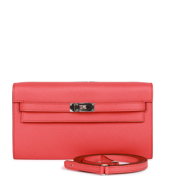 Hermès Kelly To Go Wallet In Rose Confetti Epsom With Palladium