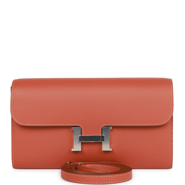 Hermès Constance Long To Go wallet $5,450 Rouge Grenat Evercolor