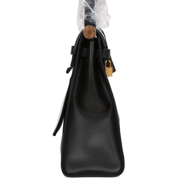 Hermes 31cm Black Barenia Leather Trim II Bag - Yoogi's Closet