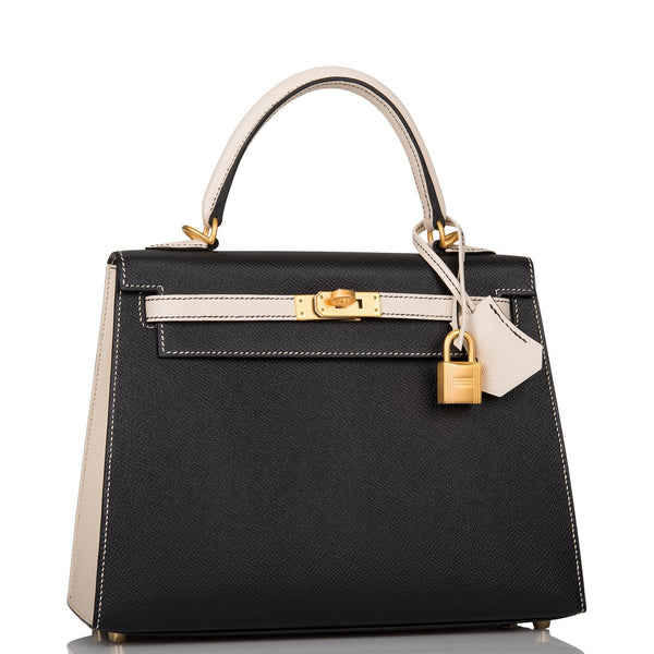 Hermes (HSS) Birkin Sellier 25 Craie and Black Epsom Gold Hardware –  Madison Avenue Couture