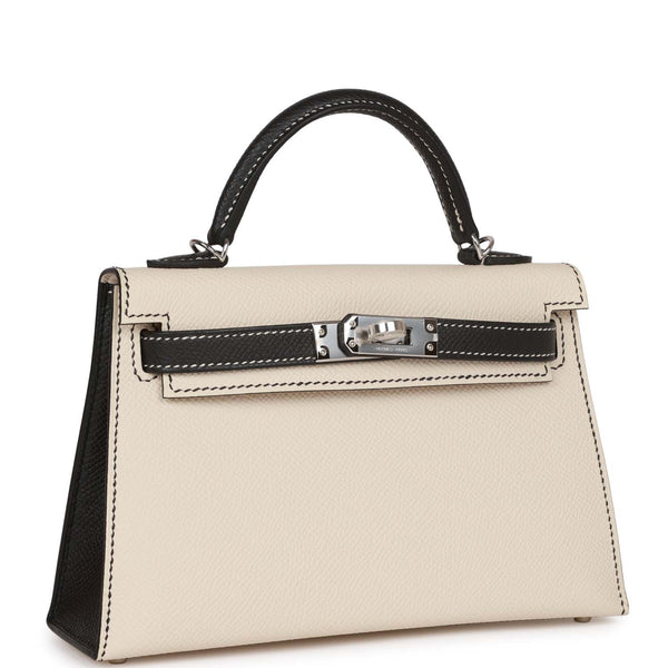 Hermes Special Order (HSS) Kelly Sellier 28 Black and Craie Epsom Brus –  Madison Avenue Couture