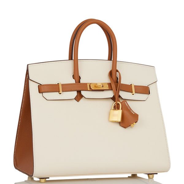 Sold at Auction: HERMÈS, AN ELEGANT HERMÈS BIRKIN SELLIER 25 IN NATA EPSOM  LEATHER WITH GOLD HARDWARE HERMÈS, 2021