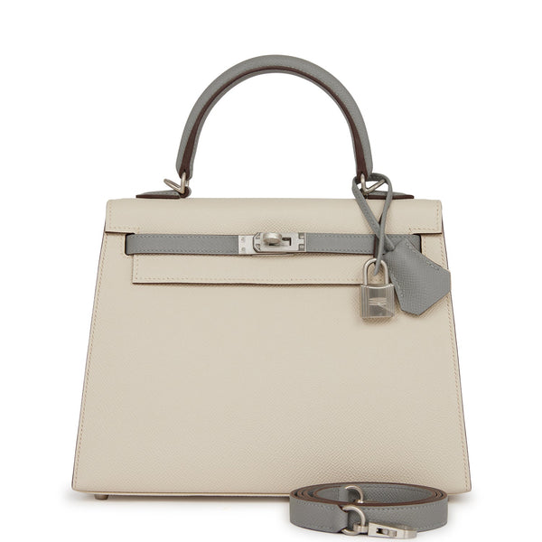 Hermes Special Order (HSS) Kelly Sellier 28 Gris Mouette Verso Togo Br –  Madison Avenue Couture