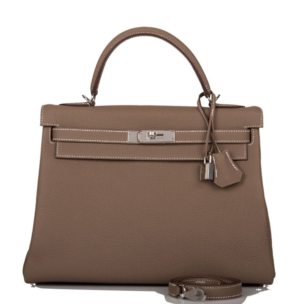 Hermes Kelly 32cm Etoupe Togo PHW