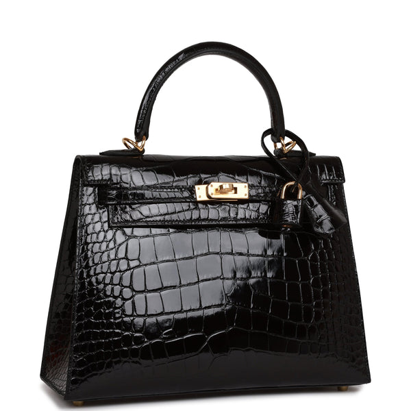Hermès Kelly Touch 25 Veau Madame / Niloticus Crocodile Black