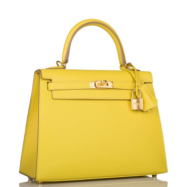 Hermès Lime Kelly 25 Epsom Sellier Gold Hardware Bag at 1stDibs