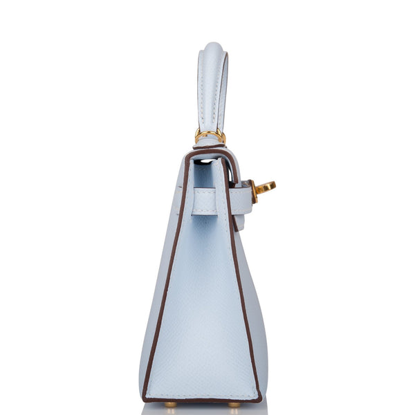 Hermes Kelly 28 Sellier Blue Brume Epsom Phw - The Luxury Flavor