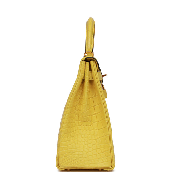 Hermes HSS Kelly Retourne 32 Mimosa Matte Alligator Gold Hardware – Madison  Avenue Couture