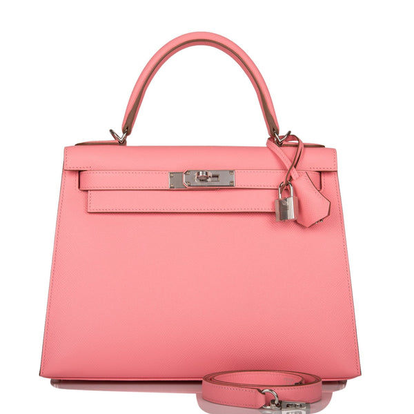 Hermes Kelly 28 Sellier Rose Confetti Palladium Hardware Epsom Bag –  Mightychic