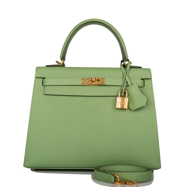 NEW HERMES SELLIER EPSOM KELLY 28 VERT CRIQUET GHW BAG HANDBAG BIRKIN  CLASSIC