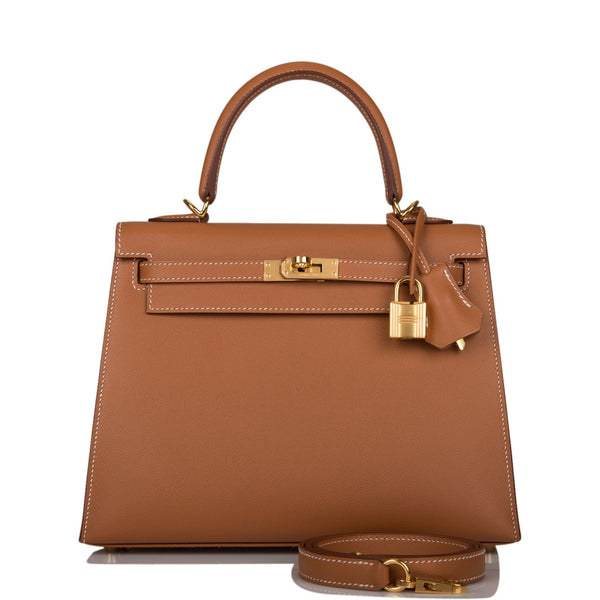 Hermes Kelly 25 Sellier Bag Gold Epsom Leather with Gold Hardware –  Mightychic