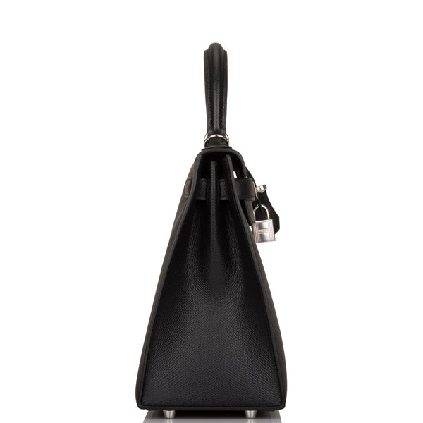 Hermès Kelly 28 Black Epsom With Silver Hardware - AG Concierge Fzco
