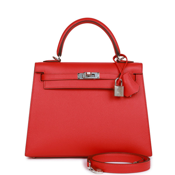 Hermes Birkin Handbag Rouge De Coeur Clemence with Gold Hardware 25 Red