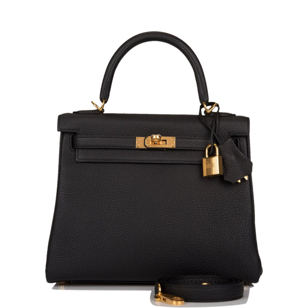 HERMES Togo Kelly Retourne 25 Black 1292793