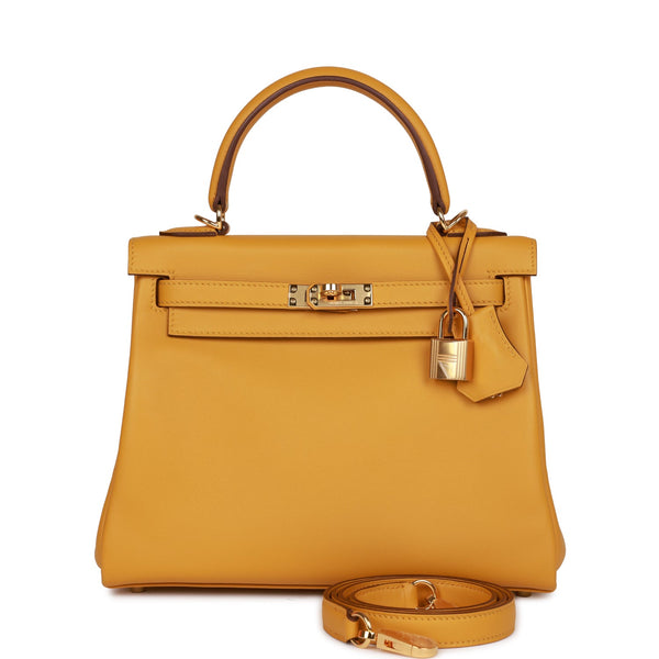 Sold at Auction: Hermes 2021 Jaune Ambre Swift Leather Kelly 25