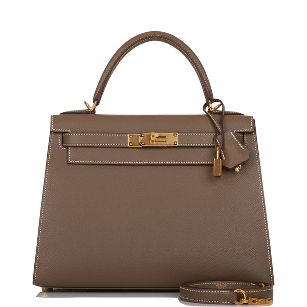 Hermes Kelly Sellier 28 Bag Vert Anglais Epsom Leather with Gold Hardw –  Mightychic