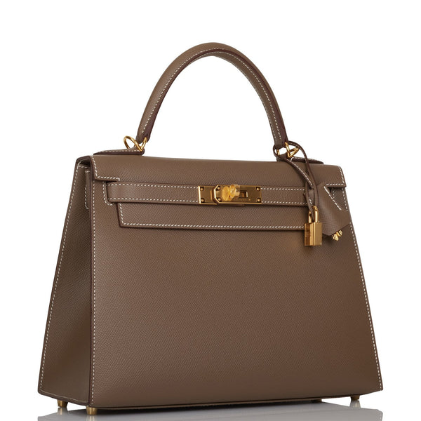 Hermes Kelly Sellier 28 Bag Vert Anglais Epsom Leather with Gold Hardw –  Mightychic