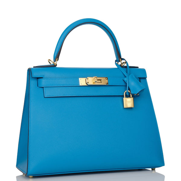 HERMES Epsom Kelly Sellier 25 Bleu Frida 1294102