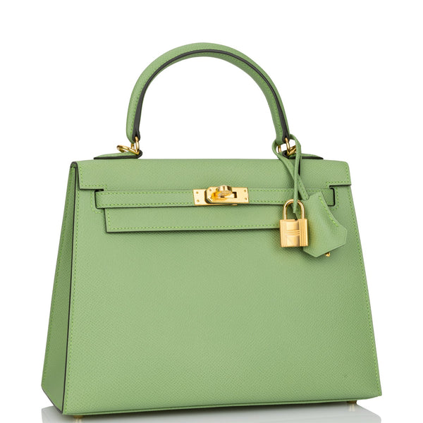 Hermès Kelly 25 Vert Criquet Sellier Epsom Gold Hardware GHW — The French  Hunter