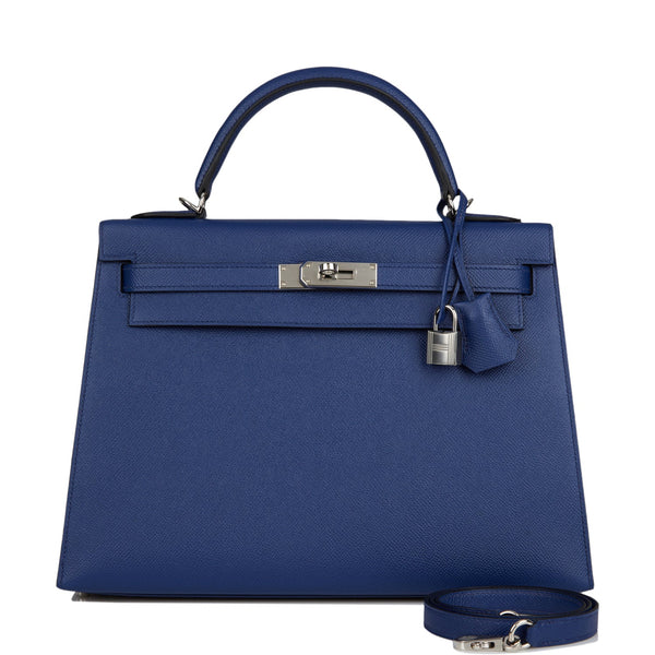 Hermes Kelly Handbag Bleu Paradis Epsom With Gold Hardware 32 at 1stDibs