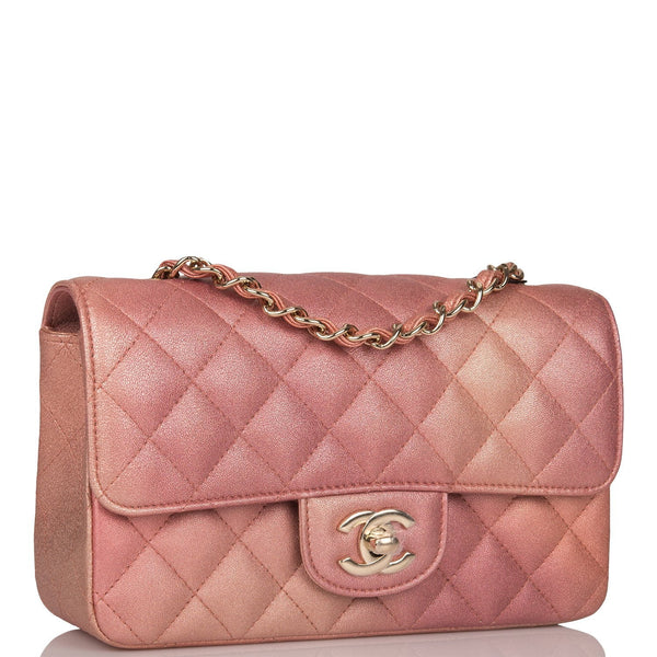 New Chanel Classic 2022 Rectangular Mini Gold Ombre Flap Bag