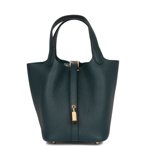 Hermes Picotin Lock 18 Vert Cypress Clemence Gold Hardware