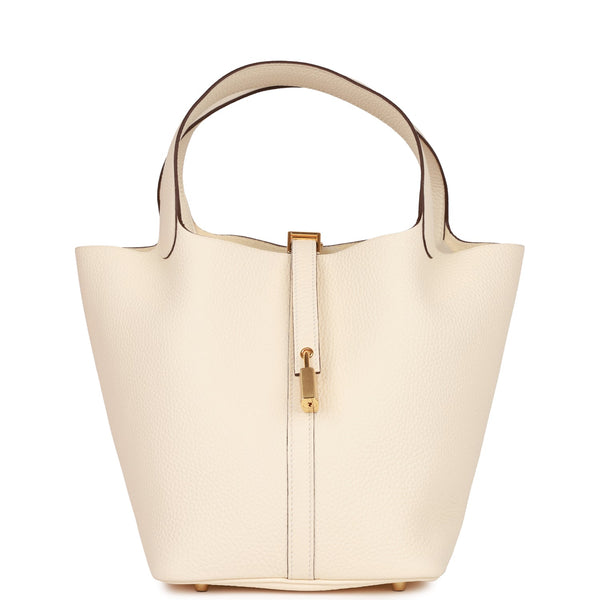 Hermes Picotin Lock Bag 18 In Nata Clemence Leather And Gold Hardware –  Found Fashion