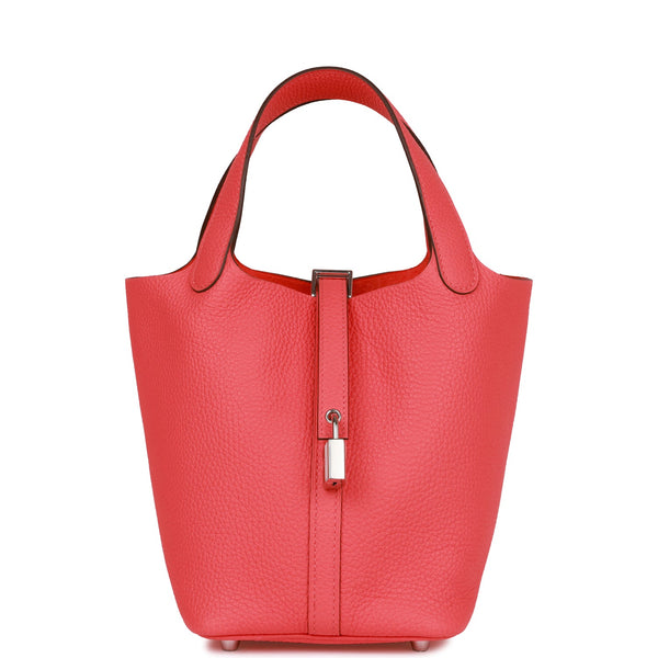 Hermes Picotin MM Taurillon Clemence Rose Texas Bag Women's Handbag Y in  2023