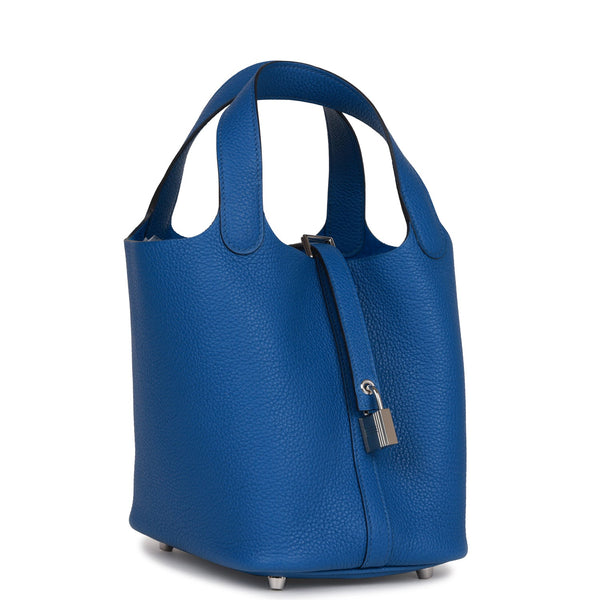 Hermès Picotin 33 Blue Clemence PHW 2012