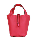 Hermes Monochrome Picotin 18 Rose Mexico Clemence Pink Hardware