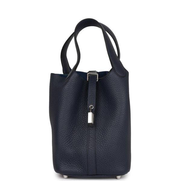 Hermès Picotin Lock 18 In Bleu Nuit Taurillon Clemence With Gold Hardware  in Blue