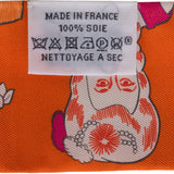 Hermes "Dress Code" Orange Silk Twilly Pair
